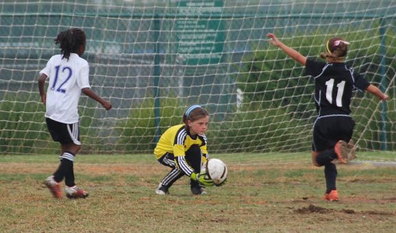 girls playing soccer